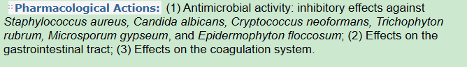 Pharmacological Actions of Perilla Leaf