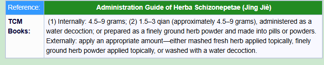 Administration Guide of Herba Schizonepetae Jīnɡ Jiè