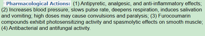 Pharmacological Actions of Dahurian Angelica Root