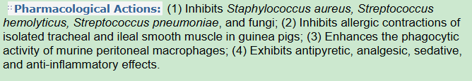 Pharmacological Actions of Divaricate Saposhnikovia Root