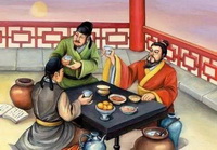 ancient folks drinking wine